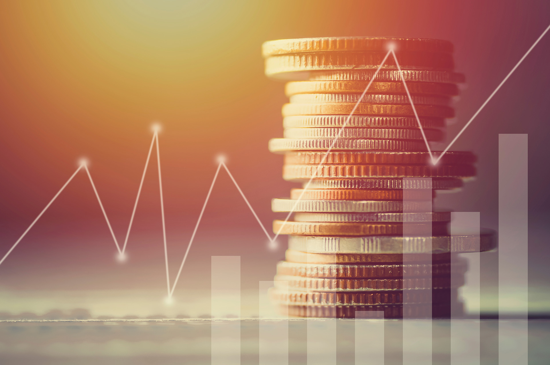 Stacked coins with graph